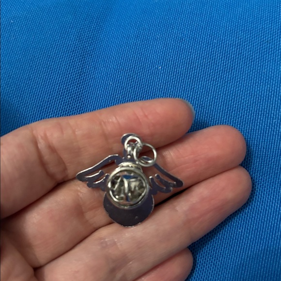 Angel Pin Could Be For A Necklace Or Pin Colored Purple And Silver NWOTS - Picture 2 of 3